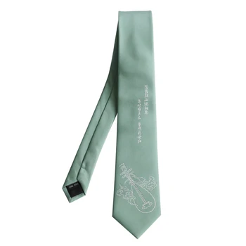 Безплатна доставка, нова мъжка вратовръзка, оригинален дизайн, индивидуален подарък за момичета, вратовръзка Pipa, мятно-зелен, китайски стил, древен