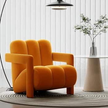 Разтегателен ъглов диван за хол, единична, мек, с малка дървена възглавница, Мързел Divani Da Soggiorno Furniture MZY