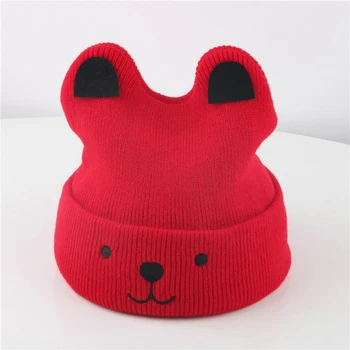 Мультяшные шапки за бебета, капачка за малки момичета, шапка за момче, зимна топла сладка шапчица-бини, 3D шапки с уши, Коледен подарък