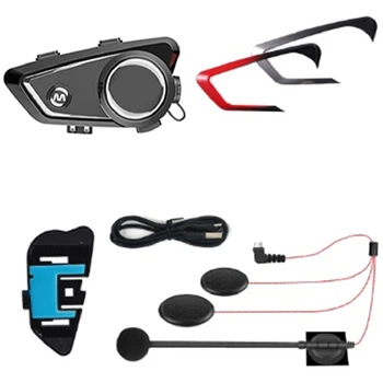 Каска за каране на мотоциклет, Bluetooth слушалка, труден, издател, вградена интерком система и функция за споделяне на музика, се прилагат до половина шлем