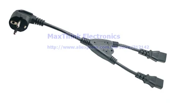 Европейският Газа мощност Y-образен кабел, включете AC Schuko до 2 штекерам IEC 320 C13, кабел EU до 2 x C13, 5 бр., Безплатна доставка