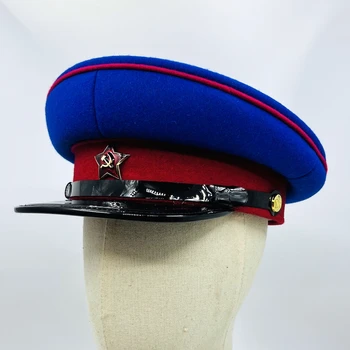 Офицерская шапка на Съветския Съюз, мъжки синя шапка на НКВД, реколта военна