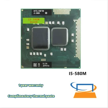 Оригиналния cpu Intel Core i5-580M с кеш-памет от 3 М, 2.66ghz ~ 3,33 Ghz процесор за лаптоп i5 580M PGA988, съвместим с процесор HM55 PM55 HM57 QM57