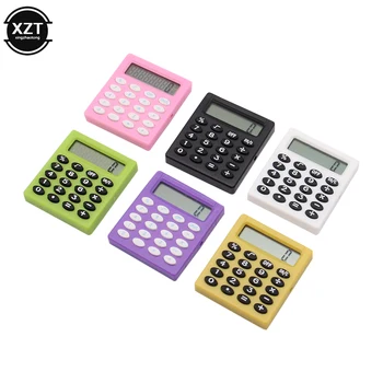 Мини-калкулатор с ярки цветове, канцеларски материали, малък квадратен калкулатор, персонални училищни и офис електроника, творчески калкулатор