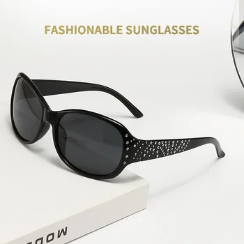 Нови модни слънчеви очила с диамантена поляризация, дамски слънчеви очила, стилистични ретро слънчеви очила с голямо лице за стройна момичета, модни слънчеви очила с защита UV400