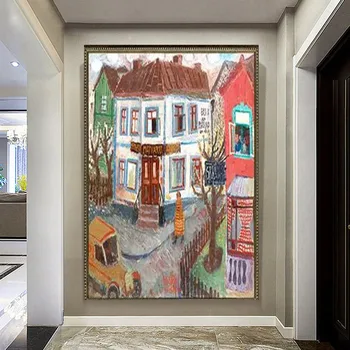 Чиста ръчно рисувани замъка тъкан Абстрактна живопис с маслени бои минималистичное съвременно изкуство-една Стена на къщата-Стената на стая, Веранда Дневна Спалня