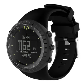 Каишка за часовник Силиконов взаимозаменяеми каишка на китката, за спортни часовници Suunto Core All Black Черен