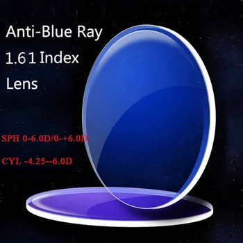 Kirka 1.61 Пощенски код Анти-Blue-Ray Single Vision Обектив CYL 4.25-6.0 D Лещи, Очни Рецепта Лещи за Очила за четене със Синя светлина Лещи