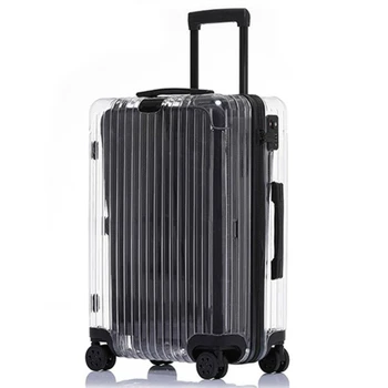 Прозрачен куфар, чанта, 24-инчовата пътна количка, куфар за багаж, кутия за съхранение на пароли, универсална 4-колесната кутия за багаж