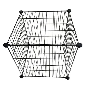 Мултифункционален, черен метален шкаф с комбинирана мрежа с размери 35x35 см, шкафче-куб 