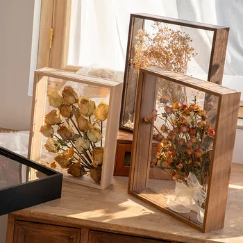 Фоторамка с изсушен цвете, рамка за снимки, направени от ръце, подвесная стенни рамка за триизмерни дизайни, маса за съхранение на цветни рамки