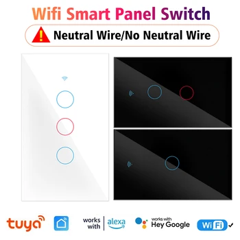 Sasha WiFi умен ключа за лампата US Wireless Smart Switch Smart Life Дистанционно управление стенен монтаж сензорен прекъсвач Алекса Google Home Yandex Алис