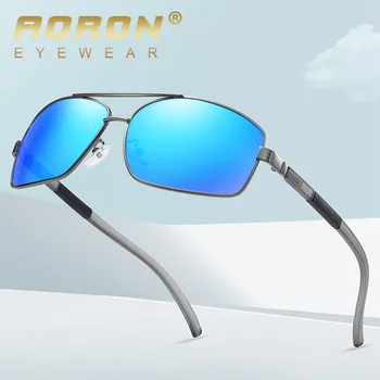 нови мъжки слънчеви очила с двойна греда, квадратни поляризирани слънчеви очила за шофьора, слънчеви очила за нощно виждане a692