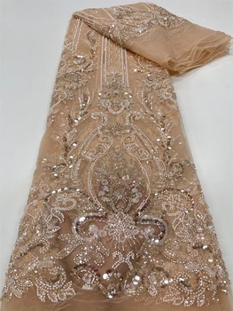 Дизайн на сватбена рокля най-високо качество с бродерия Deads, френски тюл, мрежа лейси плат, вечерни рокли, парти, сватба QF0797