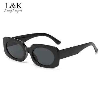LongKeeper Пънк Малки Правоъгълни Слънчеви Очила Дамски 2023 Дограма Мъжки Женски Марка Дизайнер От Ярки Цветове Реколта Топ Gafas De Sol