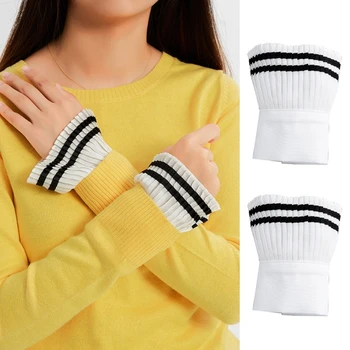 Пола, пуловер, плиссированный изкуствен ръкав, универсален маншет на китките, обикновена декоративни торбички, аксесоари за дамски дрехи на китките