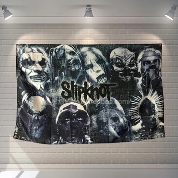 Висококачествен рок-тема флаг с четири дупки и банер реклама, печат върху платно, стенни диаграма, хип-хоп, реге, метални музикални плакати, стенен декор