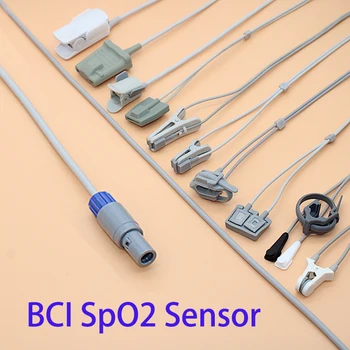 Кабел на сензора Redel 6P/7P Spo2 за BCI 6100/9100 за възрастни/деца/детски/новородени/ветеринарните монитори, сонда spo2 за отпечатъци/уши с дължина 3 метра