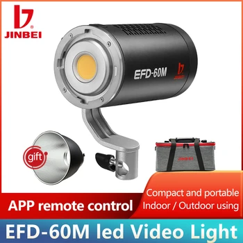 JINBEI EFD60M led лампа за видеозаснемане на КОЧАН 60 W, бял вариант, непрекъснато осветление, външно заполняющее осветление, преносимо оборудване за фотография