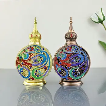 12 мл ретро метален флакон на парфюм в арабски стил флакон-краен Контейнер за етерични масла за близкия изток декорации подарък бутилка