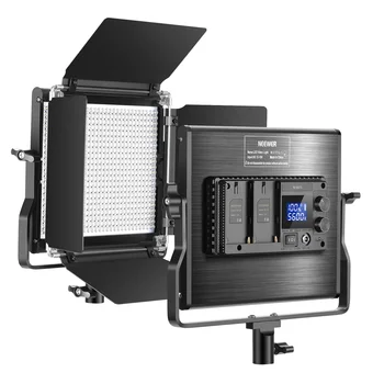 Neewer Обновен 660 led видео сигнал с регулируема яркост, двуцветен led панел с LCD екран за студийната снимане на видео в YouTube
