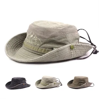 Панама Мъжки дамски Унисекс риболовна шапка Лятна градинска солнцезащитная шапка от памучен мрежа за катерене, къмпинг