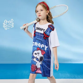 Пола-тениска Kawaii Снупи от изкуствена Двойки за момичета, Новост Лятото 2023, Готина и удобна Мода Скъпа и Готина Спортна Пола