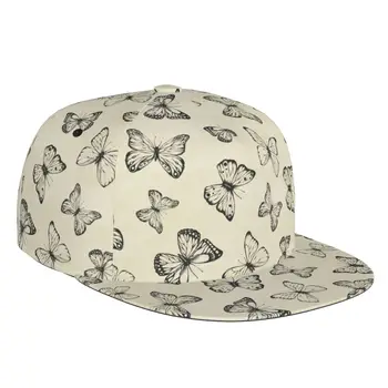 Бейзболна шапка с 3D принтом пеперуди, ежедневни солнцезащитная шапка, елегантен етнически стил, модерен панорамен хип-хоп за жени и мъже