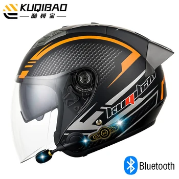 Половината от Лицето на Мотоциклет Шлем Bluetooth Каски За Мъже, Водоустойчиви Противотуманный Двухобъективный Мото Каска ABS Материал 3C DOT Сертифициране