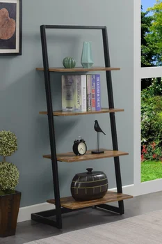 Bookshelf за стъпала от сив камък - Барнвуд/ черен